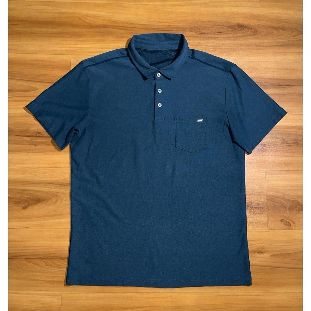 Mens Vuori Ace Steel Blue Gray Preppy Casual Short Sleeve Polo Shirt